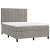 vidaXL Sommier &agrave; lattes de lit et matelas Gris clair 140x190cm Velours