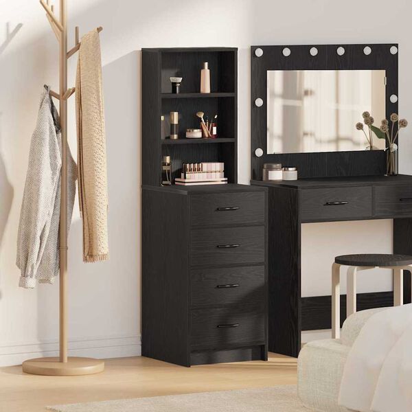 vidaXL Haut Armoire Ch&ecirc;ne noir 40 x 41 x 135 cm Bois d'ing&eacute;nierie