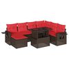 vidaXL Ensemble de canap&eacute; de jardin 8 pcs avec coussins marron