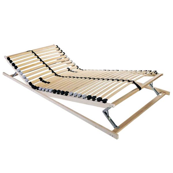 vidaXL Sommier &agrave; lattes Marron 140 x 190 cm Bois de h&ecirc;tre massif