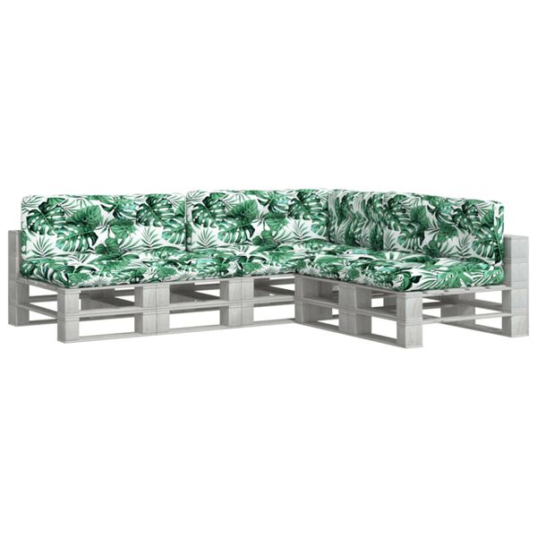 vidaXL Coussins de palette lot de 7 motif de feuilles tissu