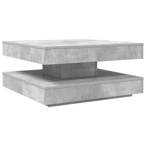 vidaXL Table basse rotative &agrave; 360 degr&eacute;s gris b&eacute;ton 70x70x34,5 cm