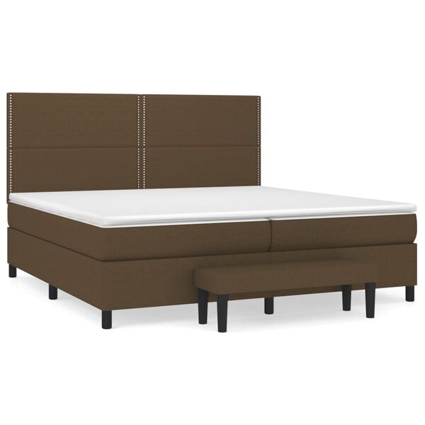 vidaXL Sommier &agrave; lattes de lit avec matelas Marron fonc&eacute; 200x200 cm