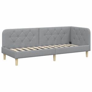vidaXL Cadre de lit d'angle Gris clair 80 x 200 cm tissu