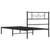 vidaXL Cadre de lit m&eacute;tal sans matelas avec t&ecirc;te de lit noir 107x203cm