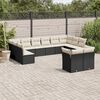 vidaXL Salon de jardin 12 pcs avec coussins noir r&eacute;sine tress&eacute;e