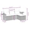 vidaXL Salon de jardin avec coussins 4pcs m&eacute;lange beige r&eacute;sine tress&eacute;e
