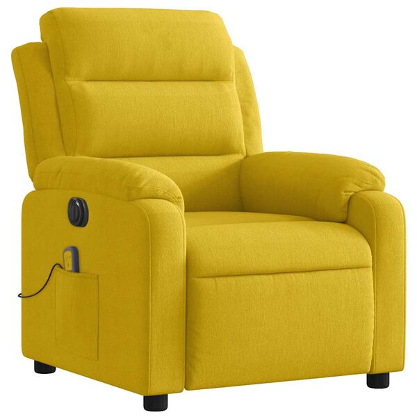vidaXL Fauteuil inclinable de massage &eacute;lectrique jaune velours