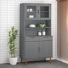 vidaXL Dessus de buffet MOLDE Gris 90x35x100 cm Bois massif de pin