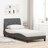vidaXL Lit avec matelas gris fonc&eacute; 90x200 cm tissu