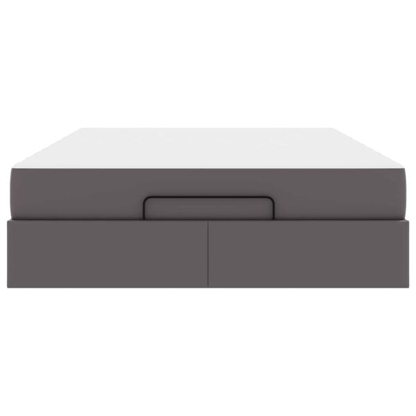 vidaXL Cadre de lit avec matelas avec matelas 2 pcs Gris PVC
