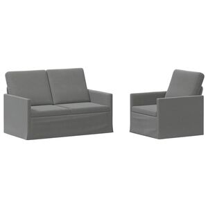 vidaXL Ensemble de Canap&eacute;s 2 pcs Gris fonc&eacute; Velours (V)