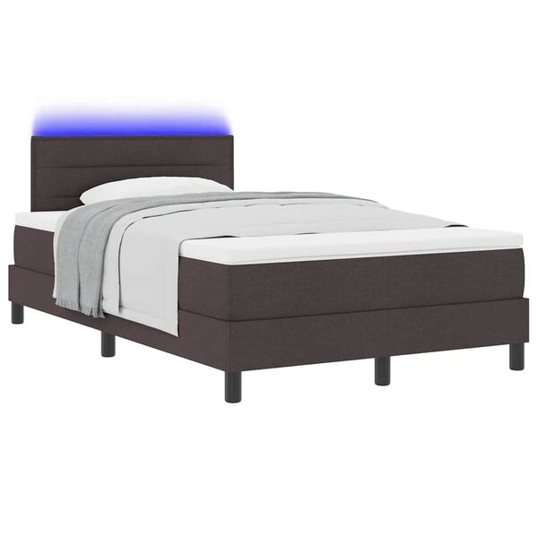 vidaXL Lit &agrave; ressorts avec matelas Marron fonc&eacute; 120 x 190 cm tissu