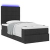 vidaXL Lit ottoman avec matelas et LED noir 80x200cm tissu