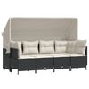 vidaXL Salon de jardin 5 pcs avec coussins noir r&eacute;sine tress&eacute;e