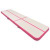 vidaXL Tapis gonflable de gymnastique avec pompe 700x100x20cm PVC Rose