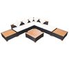 vidaXL Salon de jardin 8 pcs avec coussins r&eacute;sine tress&eacute;e noir