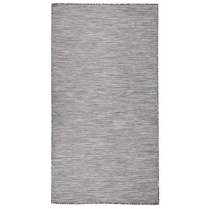 vidaXL Tapis &agrave; tissage plat d'ext&eacute;rieur 80x150 cm Marron et bleu