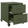 vidaXL Tables de chevet 2 pcs vert olive 36x39x43,5 cm acier