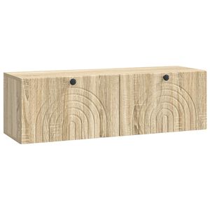 vidaXL Meuble TV mural Ch&ecirc;ne Sonoma 98 x 31 x 30 cm Bois d'ing&eacute;nierie