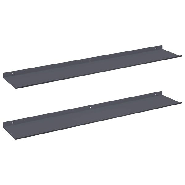 vidaXL &Eacute;tag&egrave;re flottante 2 pcs Anthracite 100 x 18 x 2,5 cm Acier