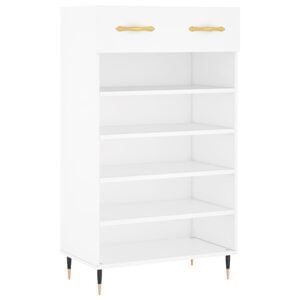vidaXL Armoire &agrave; chaussures blanc 60x35x105 cm bois d'ing&eacute;nierie