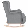 vidaXL Fauteuil avec pieds &agrave; bascule en bois d'h&eacute;v&eacute;a Gris clair Tissu