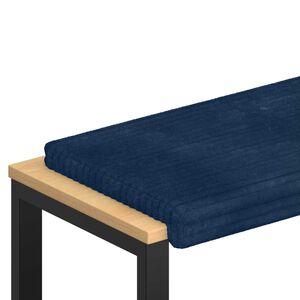 vidaXL Coussin de banc Velours c&ocirc;tel&eacute; en peluche Bleu marine