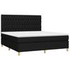 vidaXL Sommier &agrave; lattes de lit avec matelas Noir 180x200 cm Tissu