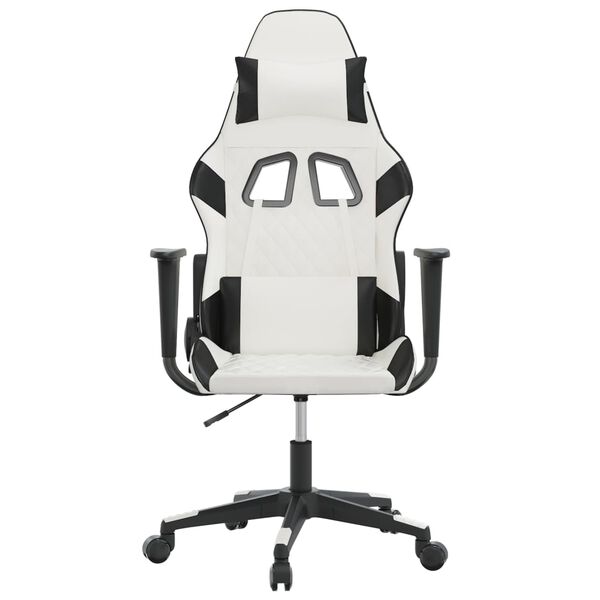 vidaXL Chaise de jeu de massage Blanc et noir Similicuir
