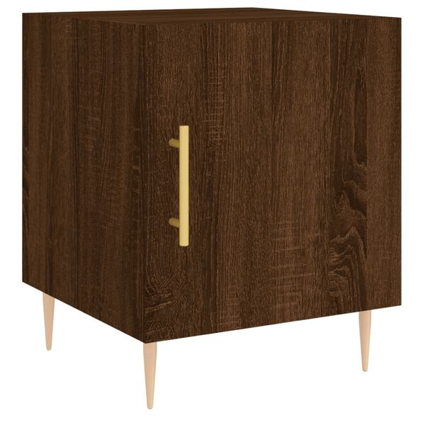 vidaXL Table de chevet ch&ecirc;ne marron 40x40x50 cm bois d&rsquo;ing&eacute;nierie