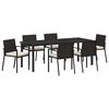 vidaXL Ensemble de salle &agrave; manger pour jardin 7 pc Noir