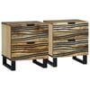 vidaXL Table de chevet 2 pcs Naturel 40 x 33 x 46 cm Bois d'ing&eacute;nierie