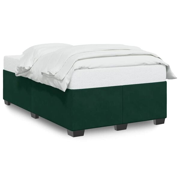 vidaXL Cadre de lit sans matelas vert fonc&eacute; 120x190 cm velours