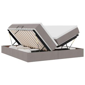 vidaXL Lit avec rangement et matelas Taupe 200 x 200 cm Polyester