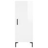 vidaXL Buffet haut Blanc brillant 34,5x34x180 cm Bois d'ing&eacute;nierie
