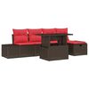 vidaXL Ensemble de canap&eacute; de jardin avec coussin 6 pcs polyrotin