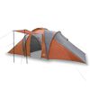 vidaXL Tente familiale &agrave; d&ocirc;me 6 personnes gris et orange imperm&eacute;able