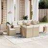 vidaXL Salon de jardin avec coussins 9 pcs beige r&eacute;sine tress&eacute;e