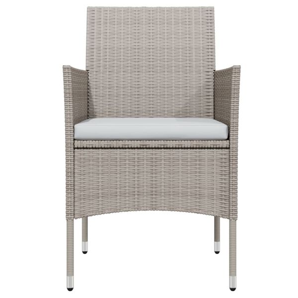 vidaXL Ensemble &agrave; manger de jardin coussins 7 pcs Beige/noir