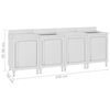 vidaXL &Eacute;vier de cuisine commercial 240x60x96 cm Acier inoxydable