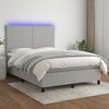 vidaXL Sommier &agrave; lattes de lit et matelas et LED Gris clair 140x190 cm