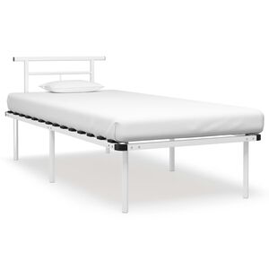 vidaXL Cadre de lit sans matelas blanc m&eacute;tal 90x200 cm