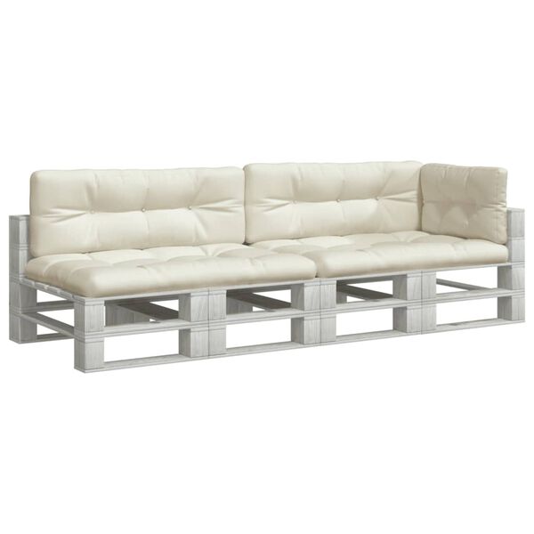 vidaXL Coussins de palette lot de 5 cr&egrave;me tissu