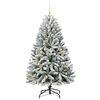 vidaXL Sapin de Noël artificiel Vert et blanc 150 cm PVC et métal