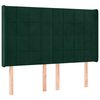 vidaXL T&ecirc;te de lit avec oreilles Vert fonc&eacute; 147x16x118/128 cm Velours