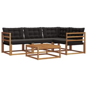 vidaXL Ensemble de canap&eacute;s d'ext&eacute;rieur 5 pcs Naturel et Noir