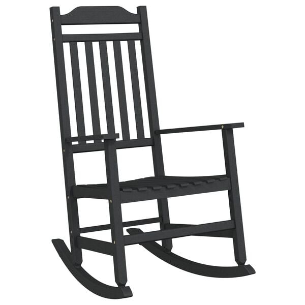 vidaXL Chaise à bascule Noir 65 x 84 x 114 cm Polyéthylène