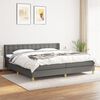 vidaXL Sommier &agrave; lattes de lit avec matelas Gris fonc&eacute; 200x200cm Tissu