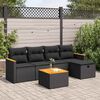 vidaXL Salon de jardin 6 pcs avec coussins noir r&eacute;sine tress&eacute;e